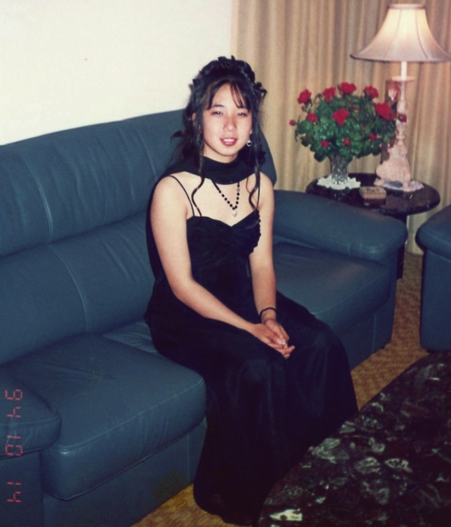 Me dolled up for my year 10 formal in 1994